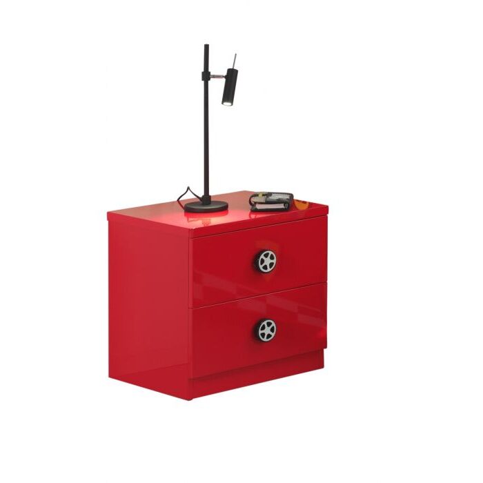 Monza auto nachtkast rood