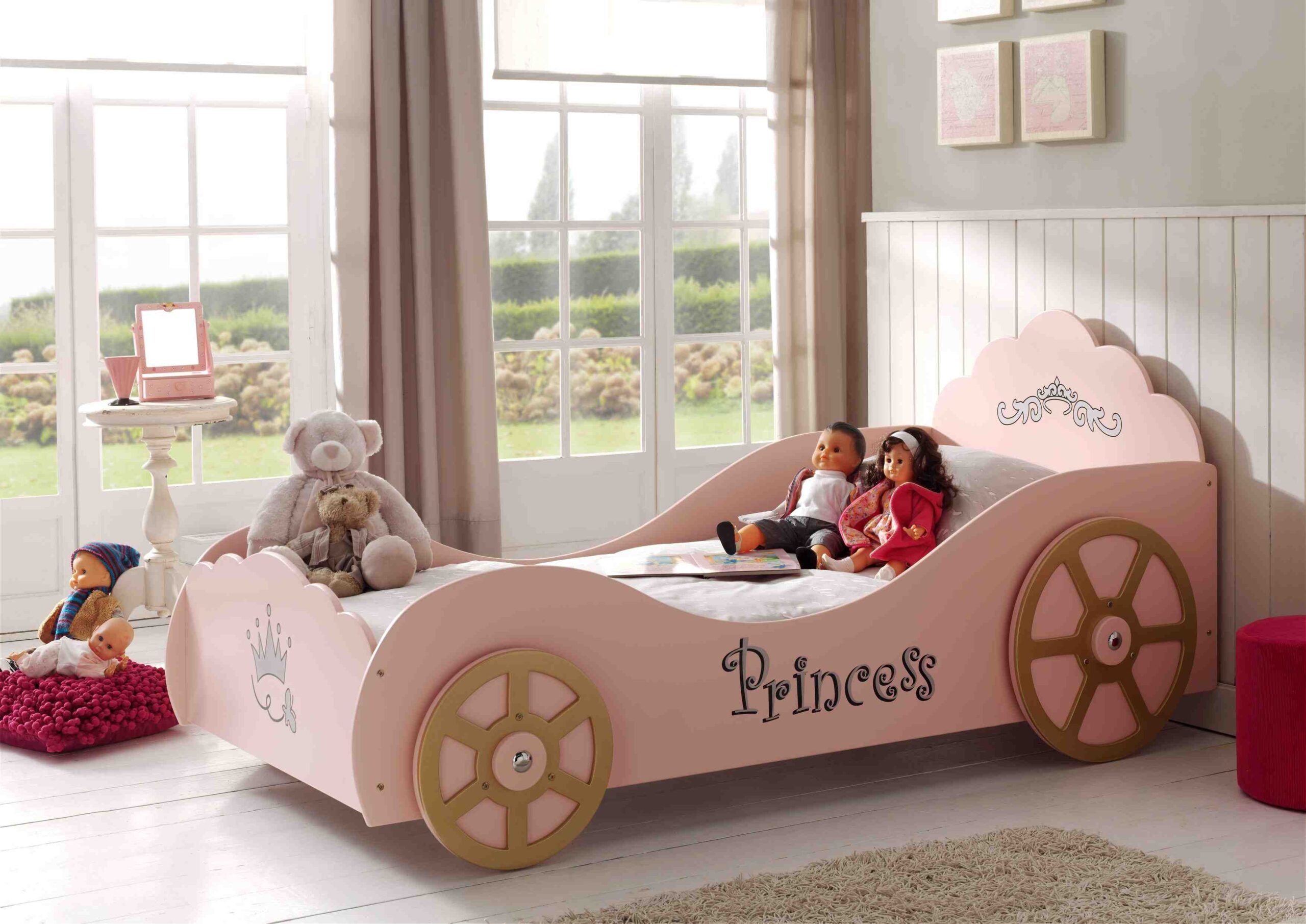 Prinses pinky kinderbed 90x200cm roze1